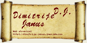 Dimitrije Janus vizit kartica